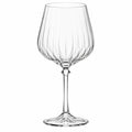 Calice da vino 500 ml in vetro trasparente 10 x 23 cm con rilievi stile elegante