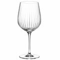 Calice da vino 650 ml in vetro trasparente con stelo - design a coste