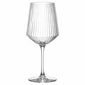 Calice da vino 450 ml in vetro trasparente 23 cm con superficie scanalata
