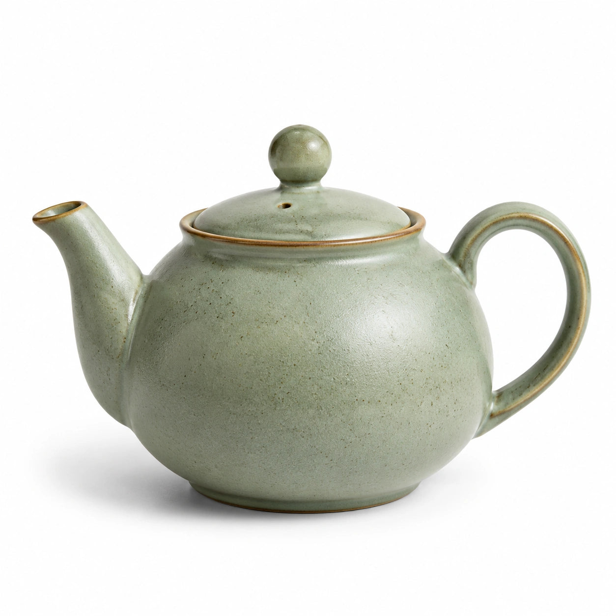 Teiera in ceramica verde salvia 1.00 L con coperchio e beccuccio per tè