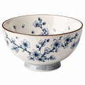 Ciotola in ceramica 20 cm bianca blu con motivo floreale - stile classico