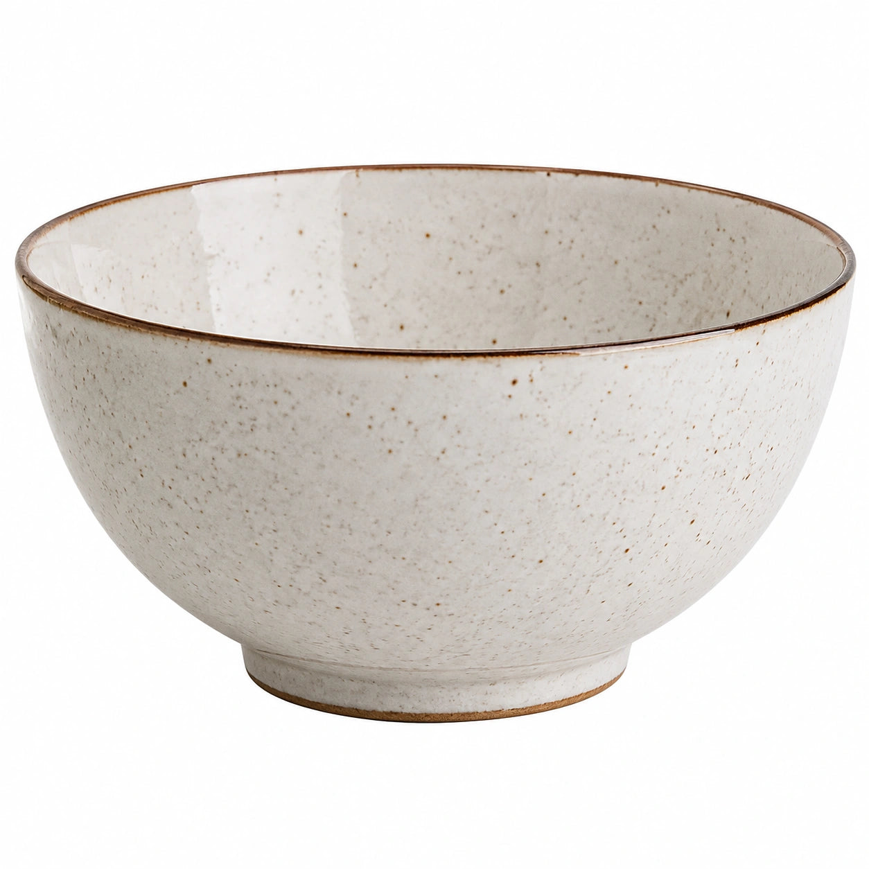 Ciotola 19 cm in ceramica bianco crema puntinata - stile rustico per servire