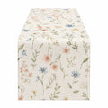 Runner da tavola 40 x 180 cm in tessuto beige a fiori - decorazione floreale