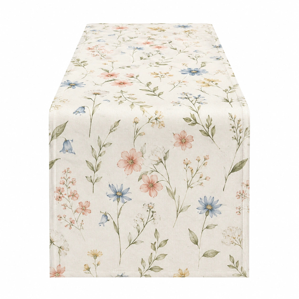 Runner da tavola 40 x 180 cm in tessuto beige a fiori - decorazione floreale