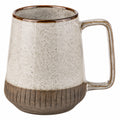 Tazza in ceramica 450 ml diametro 9 cm crema e marrone con manico stile rustico