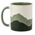 Tazza in ceramica 400 ml verde e avorio - motivo montagna a rilievo
