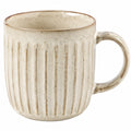 Tazza 350 ml in ceramica beige per bevande calde - design scanalato